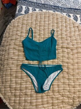 Teal Two-Piece Bikini Set - Tank Top & Briefs